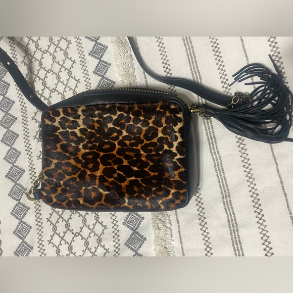 HOBO calf hair leather leopard printed crossbody purse. NWOT. - Picture 4 of 14